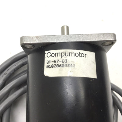 Used Parker QM-57-83 Compumotor Stepper Motor, 1/4" Dual Shaft, NEMA 23 Mounting