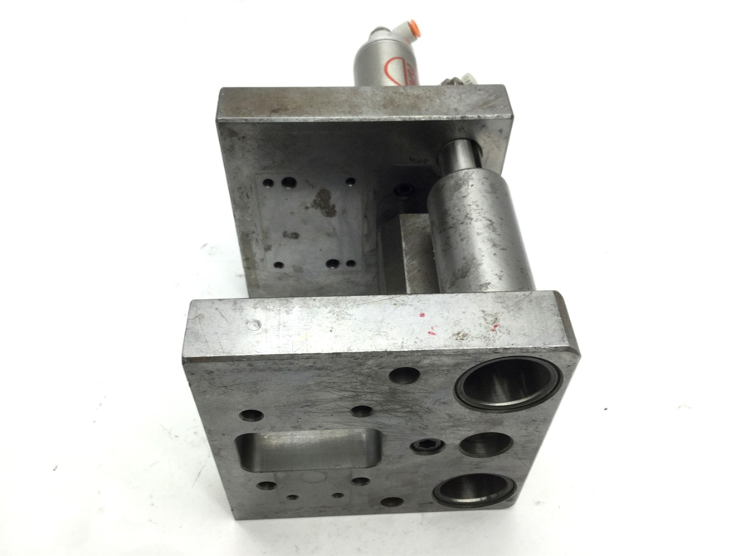 Used Ball Bearing Die Press, Throat 3" to 3.75", Overall 5"x5"x11.25", Bimba Cylinder