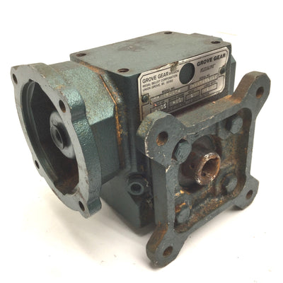 Used Grove Gear FHMQ213-2 Left Angle 5:1 Gear Reducer, Frame: 48C, Input: 1.05HP