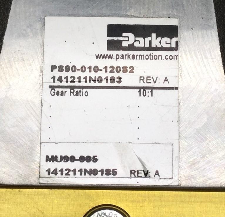 Used Parker PS90-010-120S2 Gen 2 Stealth Helical Planetary Gearhead 10:1, 5500RPM