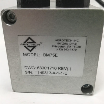 Used Aerotech BM75E DC Brushless Rotary Servo Motor, NEMA23, 75 oz-in, 4000RPM