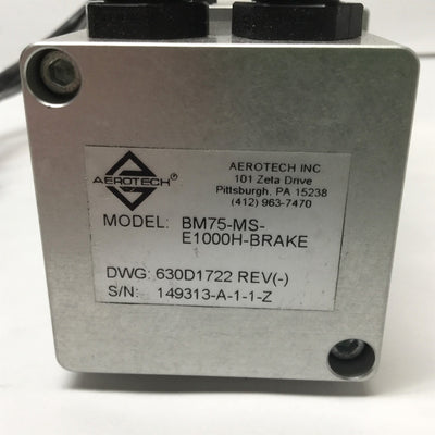 Used Aerotech BM75-MS-E1000H-BK1 DC Brushless Rotary Servo Motor, NEMA23, 75 oz-in