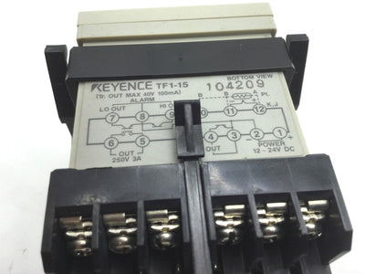 Used Keyence TF1-15 Temperature Controller Panel Mount Voltage 12-24VDC