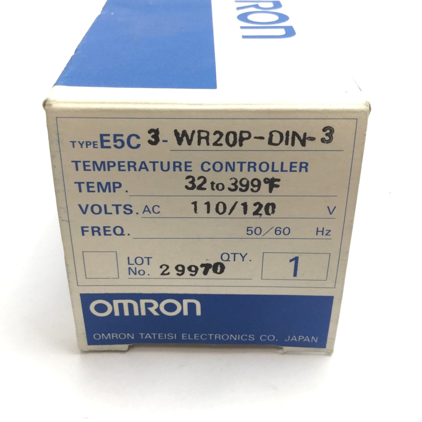 New Omron E5C3-WR20P-DIN-3 Temperature Controller, 0-399øF, Voltage: 110/120VAC