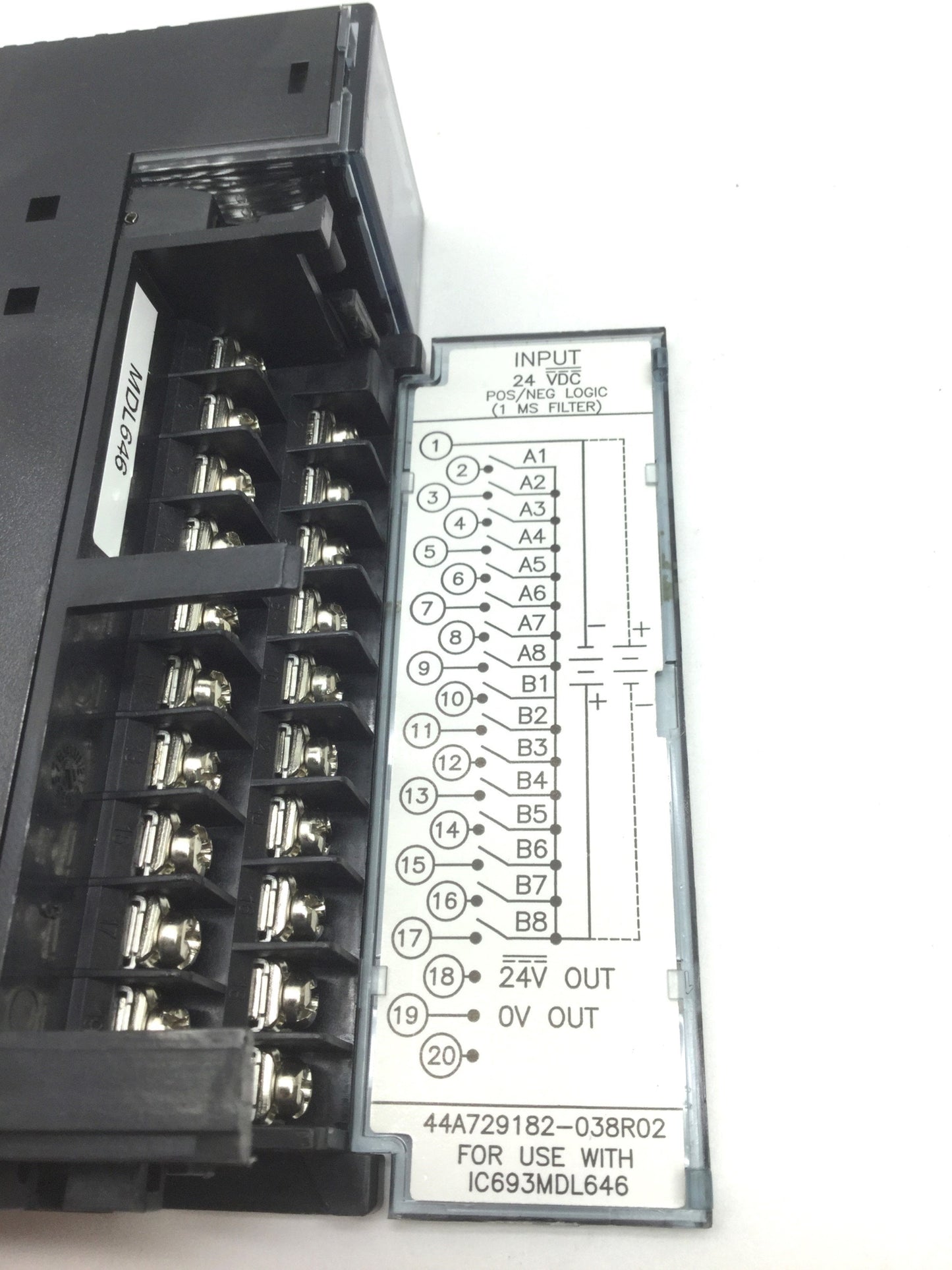 Used GE Fanuc IC693MDL646E Input Module, Series 90-30, 24VDC, 16PT, Pos/Neg Fast