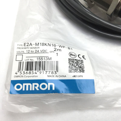 New Other Omron E2A-M18KN16-WP-B1 Proximity Sensor, Range: 16mm, Output: PNP, 12-24VDC