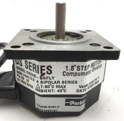 Used Parker OS2HB-SNFLY Step Motor, Shaft: 1/4", Speed: 1500 RPM, NEMA 23