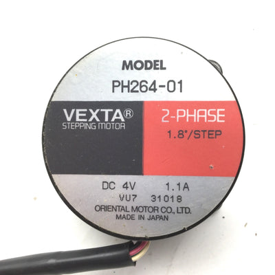 Used Oriental Motor Vexta PH264-01 Stepping Motor, 4VDC, 1.1A, NEMA 23, 1/4" Shaft