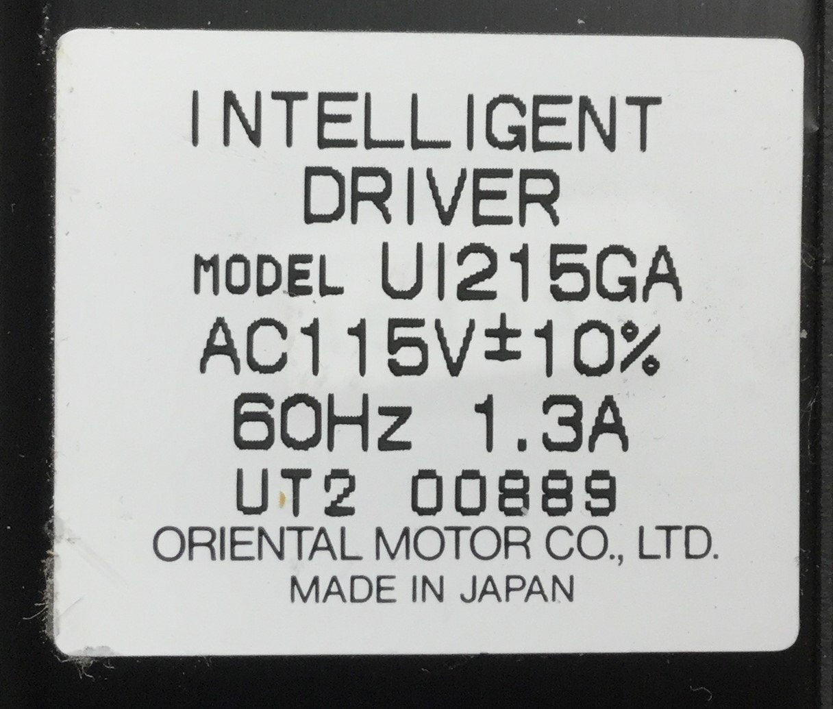 Used Oriental Motor UI215GA Intelligent Driver Voltage: 115VAC, 60Hz, Current: 1.3A