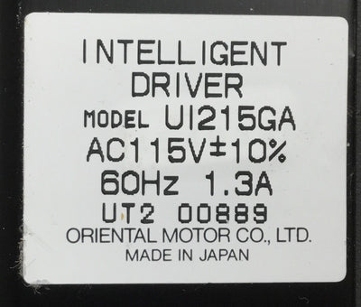 Used Oriental Motor UI215GA Intelligent Driver Voltage: 115VAC, 60Hz, Current: 1.3A