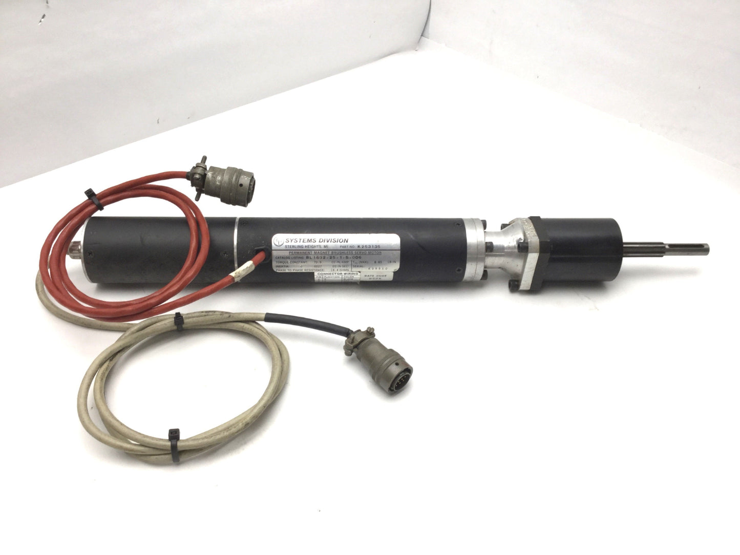 Used CP Systems Division K253135 Permanent Magnet Brushless Servo Motor W/Gearhead