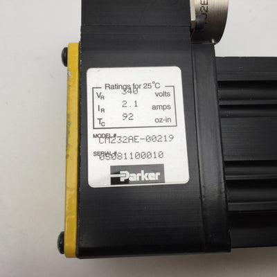 Used Parker SM Series CM232AE-00219 Brushless DC Servo Motor 92 oz-in 7500Rpm 340VDC