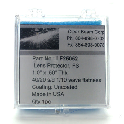 Used Clear Beam LF25052 Laser YAG Window, ?1 x .5", 40/20 S&D, 1/10 Wave, Uncoated