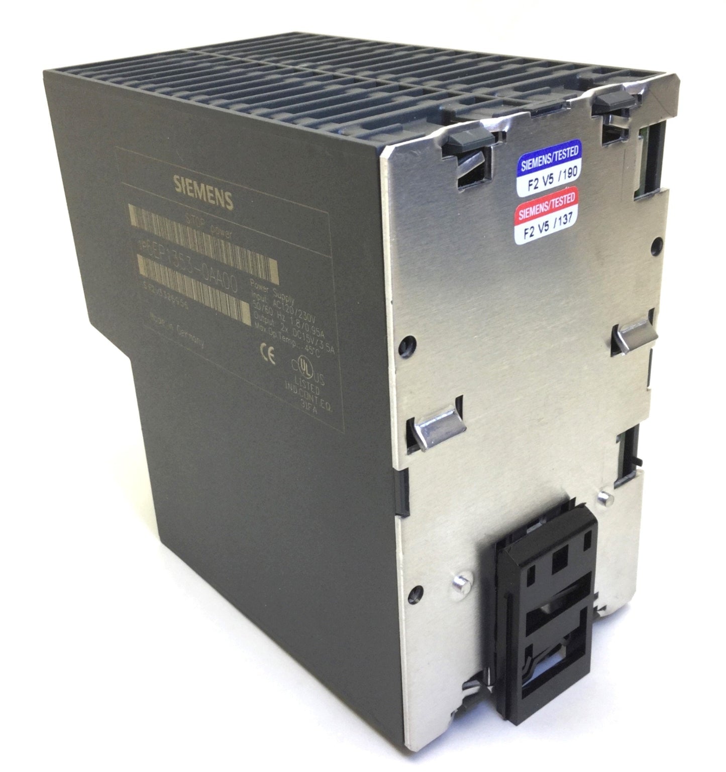 Used Siemens 6EP1353-0AA00 Power Supply, Input: 120/230VAC, 50/60Hz, 1.8/0.95A