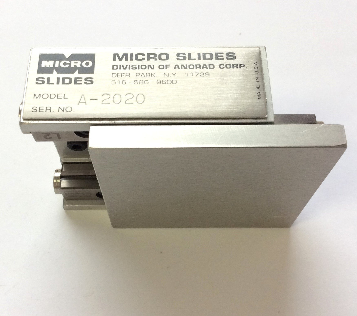 New – Open box Micro Slides A-2020 Cross Bearing Linear Positioning Slide Stage 2"x2" Travel 1"