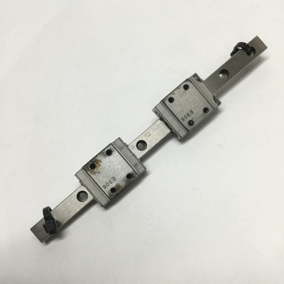 Used IKO LWL7B Linear Way 120mm Guide Rail w/ (2x) Ball Bearing Carriage Slide Blocks