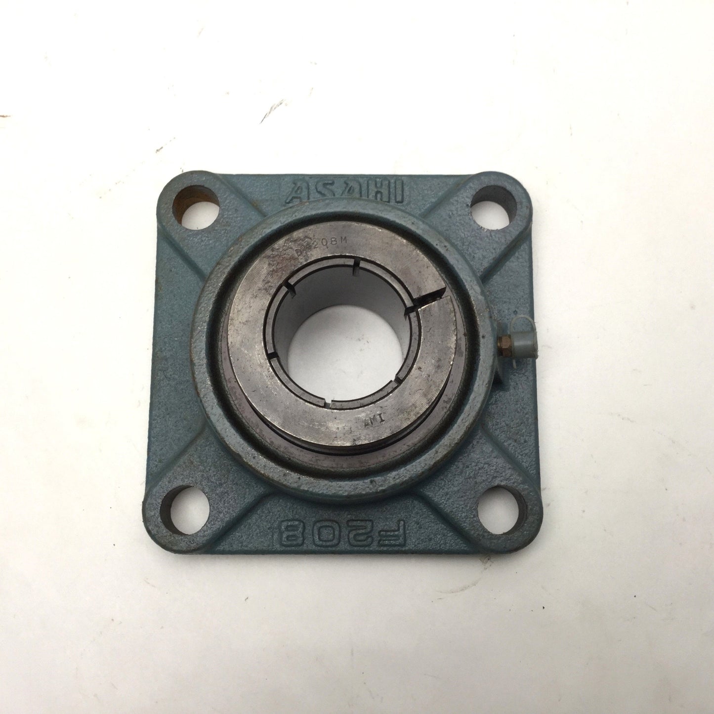 Used ASAHI KHF208 Eccentric Collar Locking 4-Bolt Flange Bearing Shaft Diameter 40mm