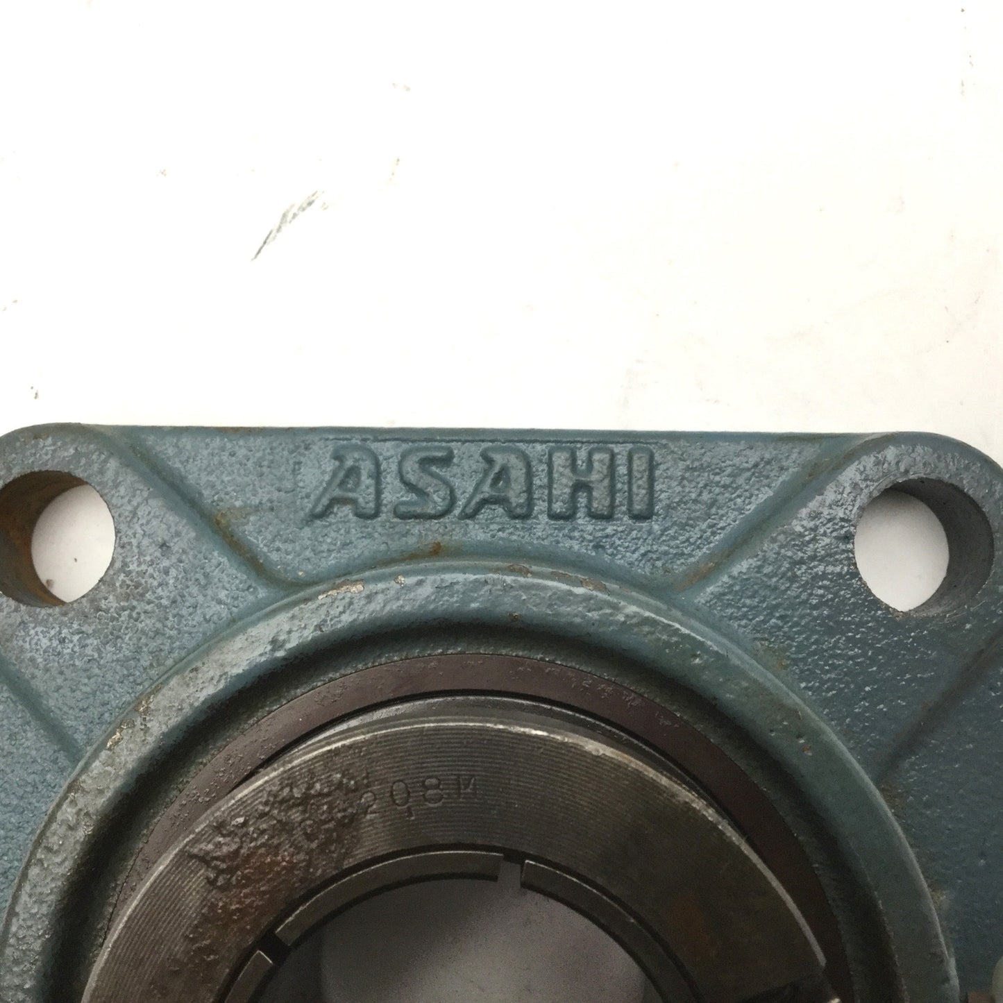 Used ASAHI KHF208 Eccentric Collar Locking 4-Bolt Flange Bearing Shaft Diameter 40mm