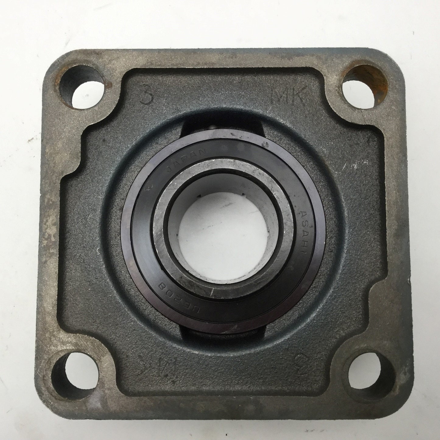 Used ASAHI KHF208 Eccentric Collar Locking 4-Bolt Flange Bearing Shaft Diameter 40mm