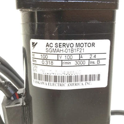 Used Yaskawa SGMAH-01B1F21 AC Servo Motor, Power Supply: 100V, Rated Output: 100W