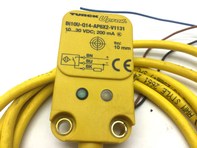 Used Turck Bi10U-Q14-AP6X2-V1131 Inductive Proximity Sensor, 10mm Range, 10-30VDC