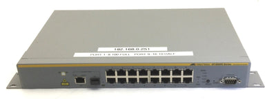 Used Allied Telesyn AT-8000S/16 Fast Ethernet Switch, 100-240VAC, .75A, 50-60Hz