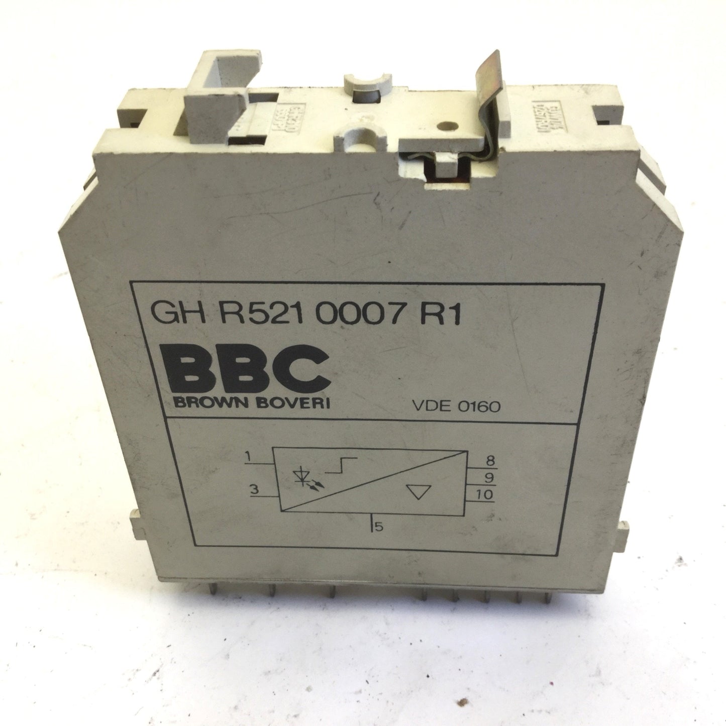 Used BBC GH R5421 0007 R1 Brown Boveri VDE 0160 Input/Output Module, 3.5"x4"x0.75"