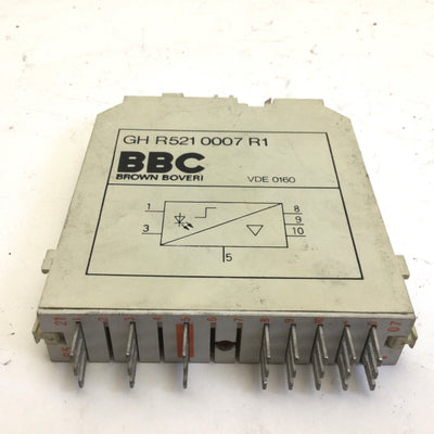 Used BBC GH R5421 0007 R1 Brown Boveri VDE 0160 Input/Output Module, 3.5"x4"x0.75"