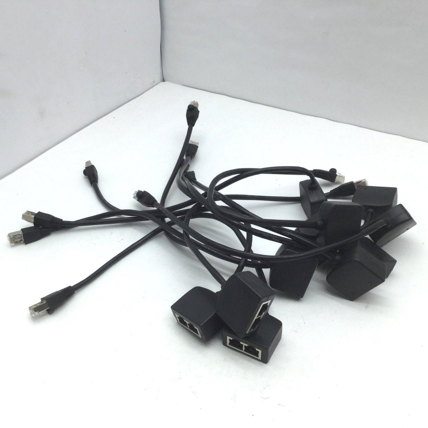 Used Lot of 11 Pan International Wiring Splitter Pigtails 8-Wire, 10/100 RJ45