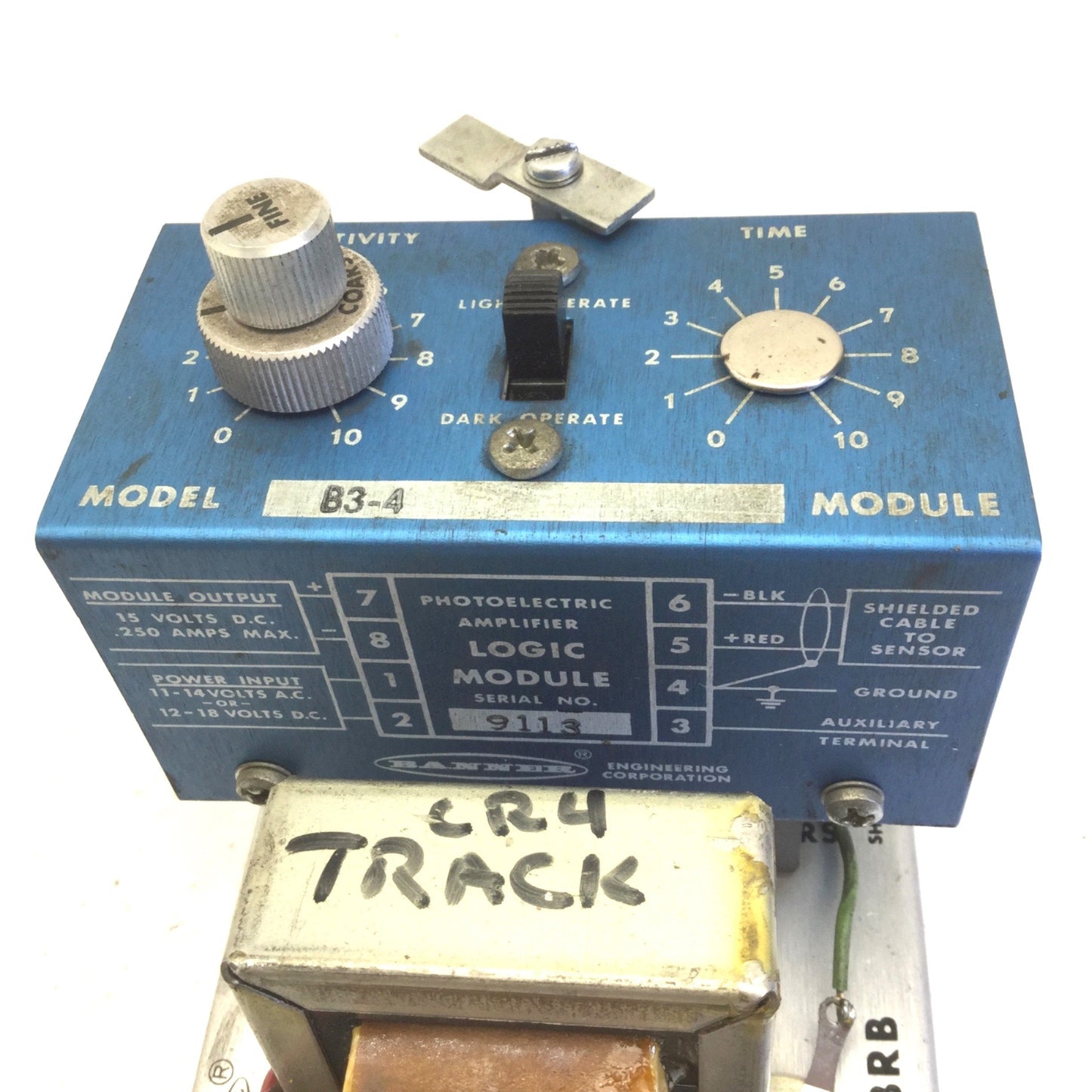 Used Banner BRB Base W/B3-4 Photoelectric Amp Relay Logic Module, Input: 115VAC