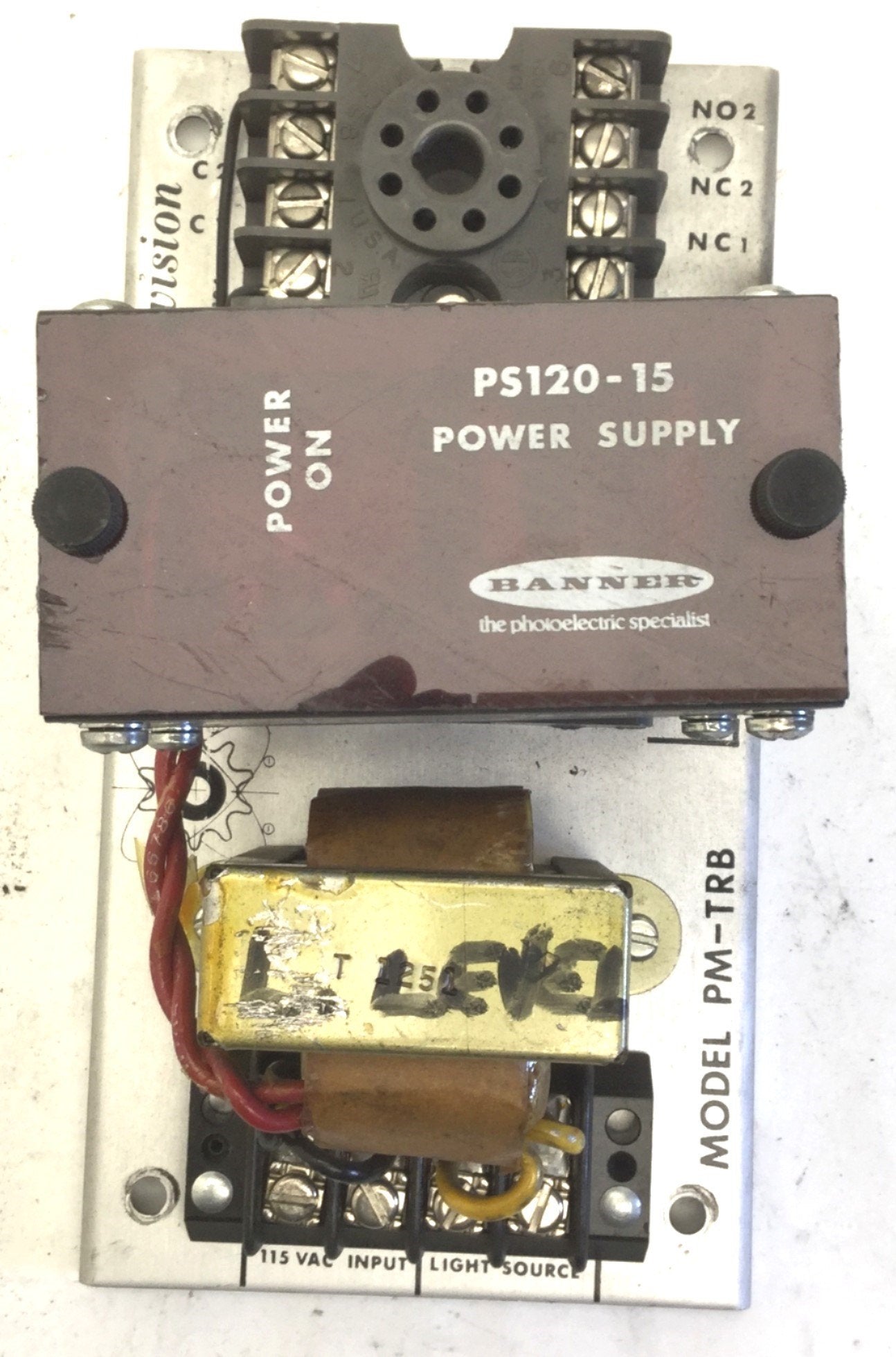 Used Power/Mation PM-TRB Base With Banner PS120-15 Sensor Power Supply, 115VAC