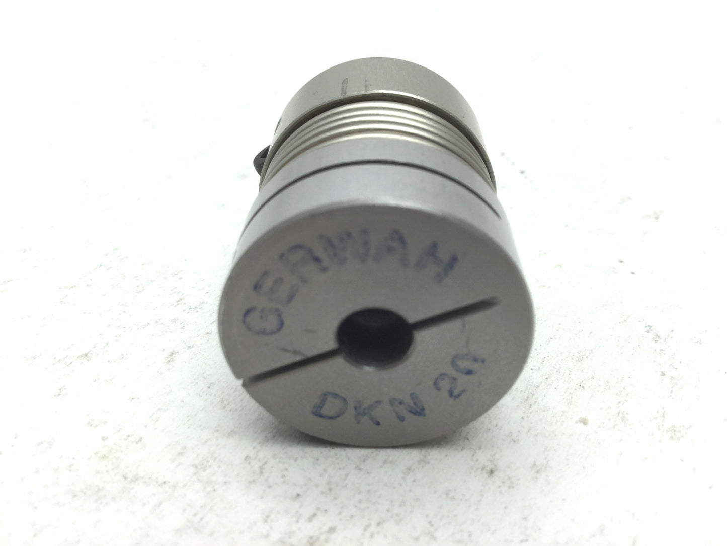 Used Gerwah DKN 20 Flexible Coupling, Shaft Diameters: 1/4" x 6mm, 1.28" x 1" Dia