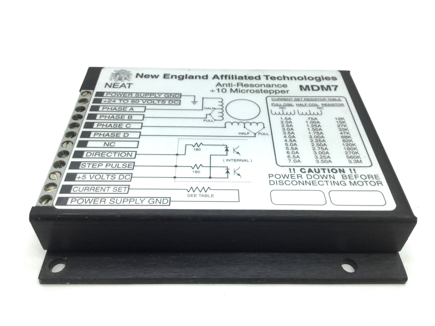 Used NEAT MDM7 Anti-Resonance ö10 Microstepper, Voltage: 24-60VDC, 12 Screw Terminals