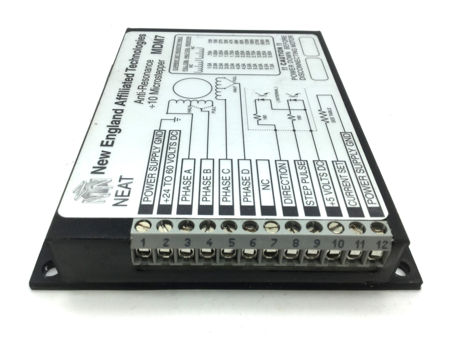 Used NEAT MDM7 Anti-Resonance ö10 Microstepper, Voltage: 24-60VDC, 12 Screw Terminals