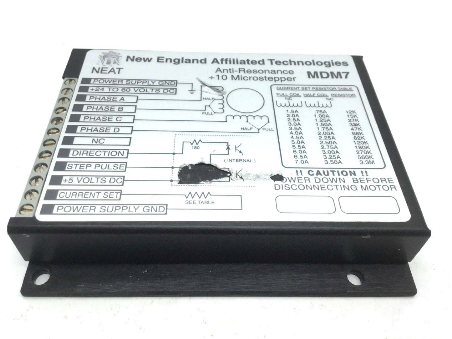 Used NEAT MDM7 Anti-Resonance ö10 Microstepper Voltage 24-60VDC 12 Screw Terminals