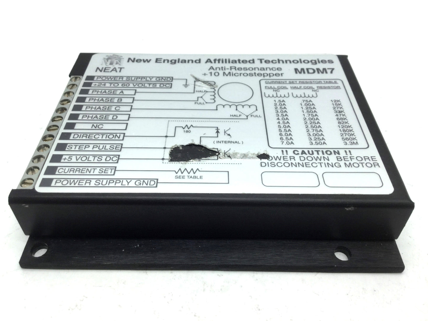 Used NEAT MDM7 Anti-Resonance ö10 Microstepper Voltage 24-60VDC 12 Screw Terminals