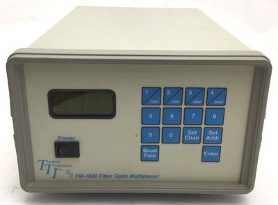 Used Terahertz Technologies Inc FM-1600 Fiber Optic Multiplexer Multiplexer 90-250VAC