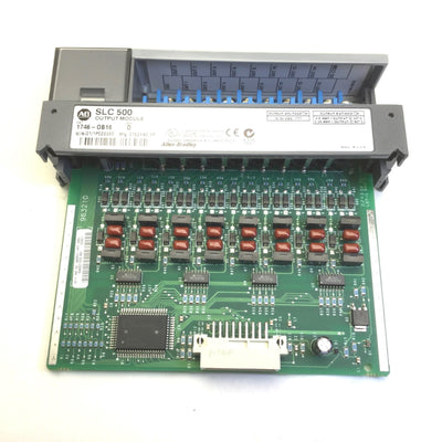 Used Allen Bradley 1746-OB16 Ser D SLC500 PLC Output Module, 16-Point, 10-50VDC