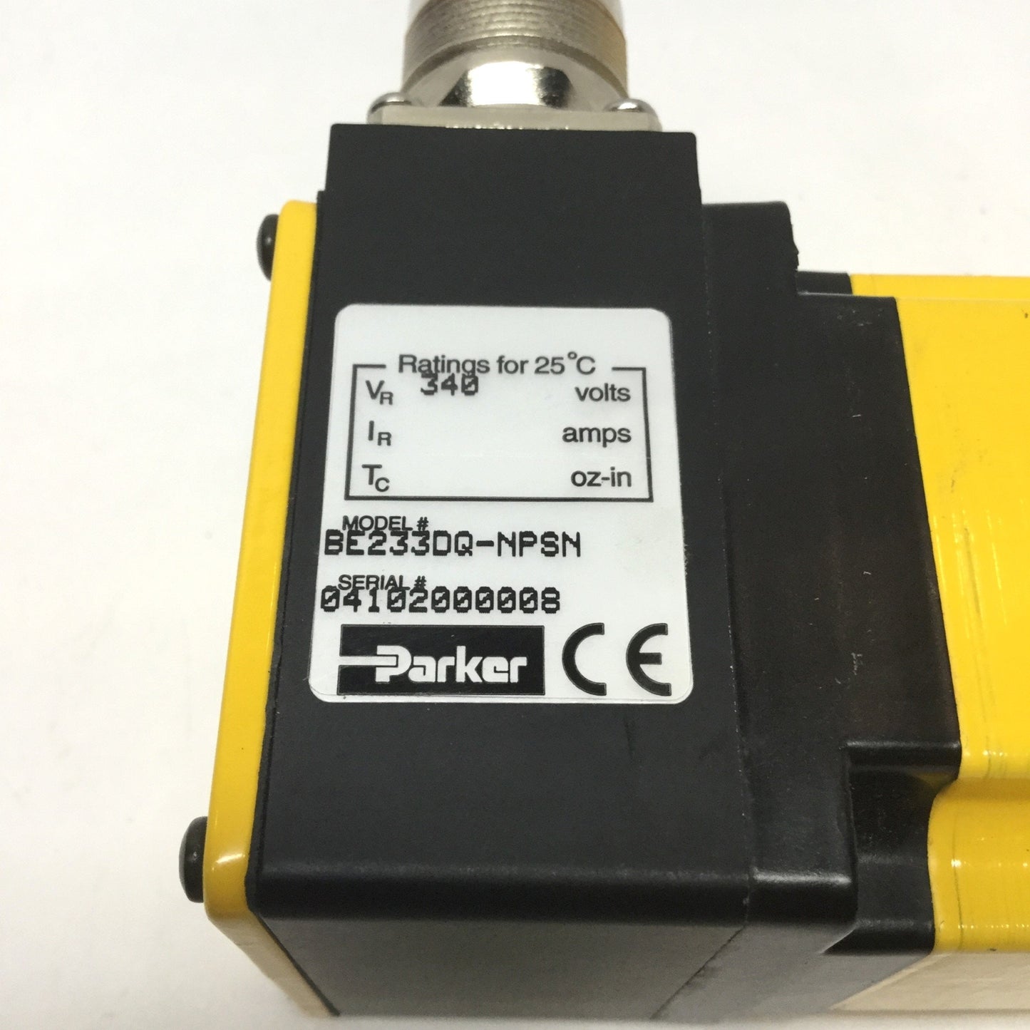 Used Parker BE233DQ-NPSN Compumotor Brushless Servo Motor 340V w/ Smart Encoder