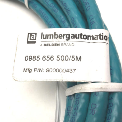 Used Lumberg Automation 900000437 Heavy Duty Shielded Industrial Ethernet Cable, 5m