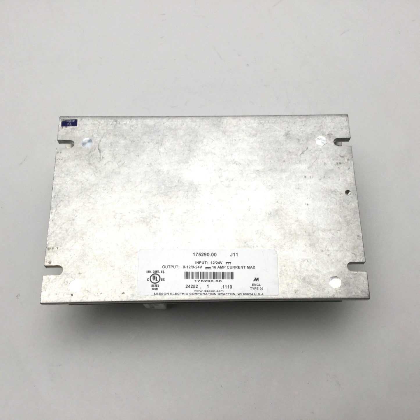 Used Leeson Electric 175290 Motor Controller Input: 12/24VDC, Out: 0-12/0-24VDC, 16A