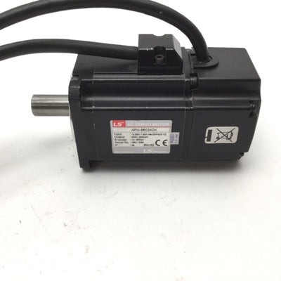 Used LS Mecapion APM-SB02ADK Solid Shaft Servo Motor 200W 3,000RPM 200-230VAC Size 60