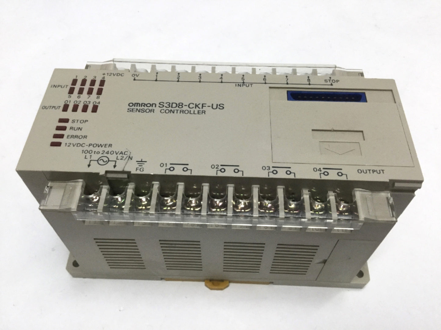 Used Omron S3D8-CKF-US Sensor Controller I/O, 12VDC, 8-Input 4-Output, 100-240VAC