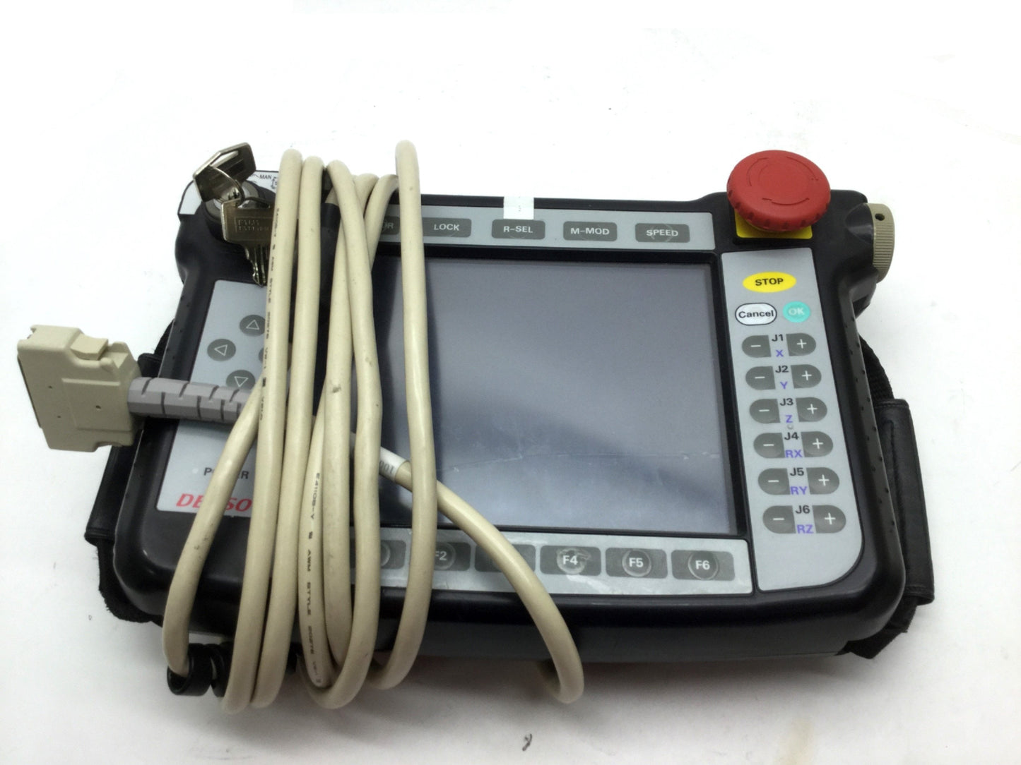 For Parts Denso TP-RC7M-1 Robot Arm Teaching Pendant 640x480, 24VDC, Keys Cable *For Parts