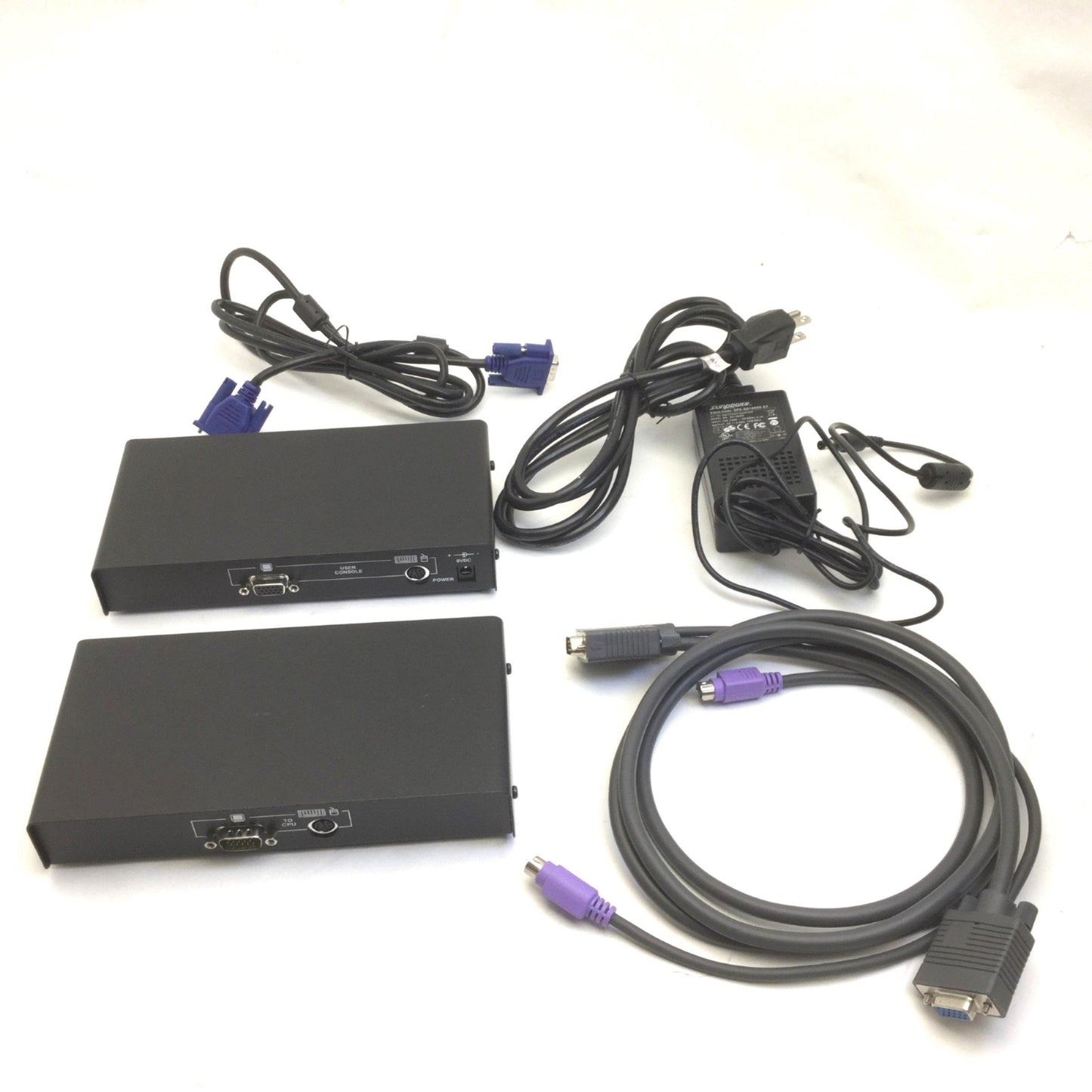 Used Black Box ACU1004A CAT5 KVM Extender, Version: 49S103 (L), 45S103 (R)