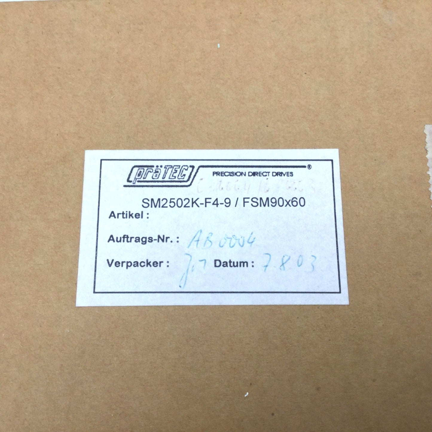 New praTEC SM2502K-F4-9 / FSM90x60 Drive Motor Control 32-Pin Connector