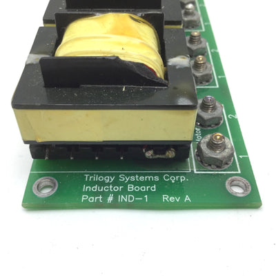 Used Trilogy Systems Corp IND-1 Rev A Inductor Board, USC-7-0, 5.2" x 2.3"