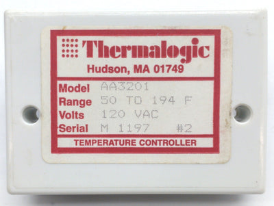 Used Thermalogic AA3201 Temperature Controller, Temp Range: 50-194øF, Voltage: 120VAC