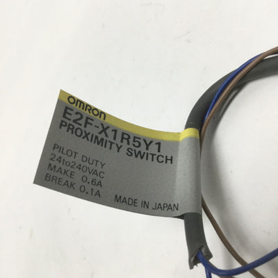 Used Omron E2F-X1R5Y1 Proximity Sensor Switch, NO, 24-240VAC, 1.5mm Sensing Distance