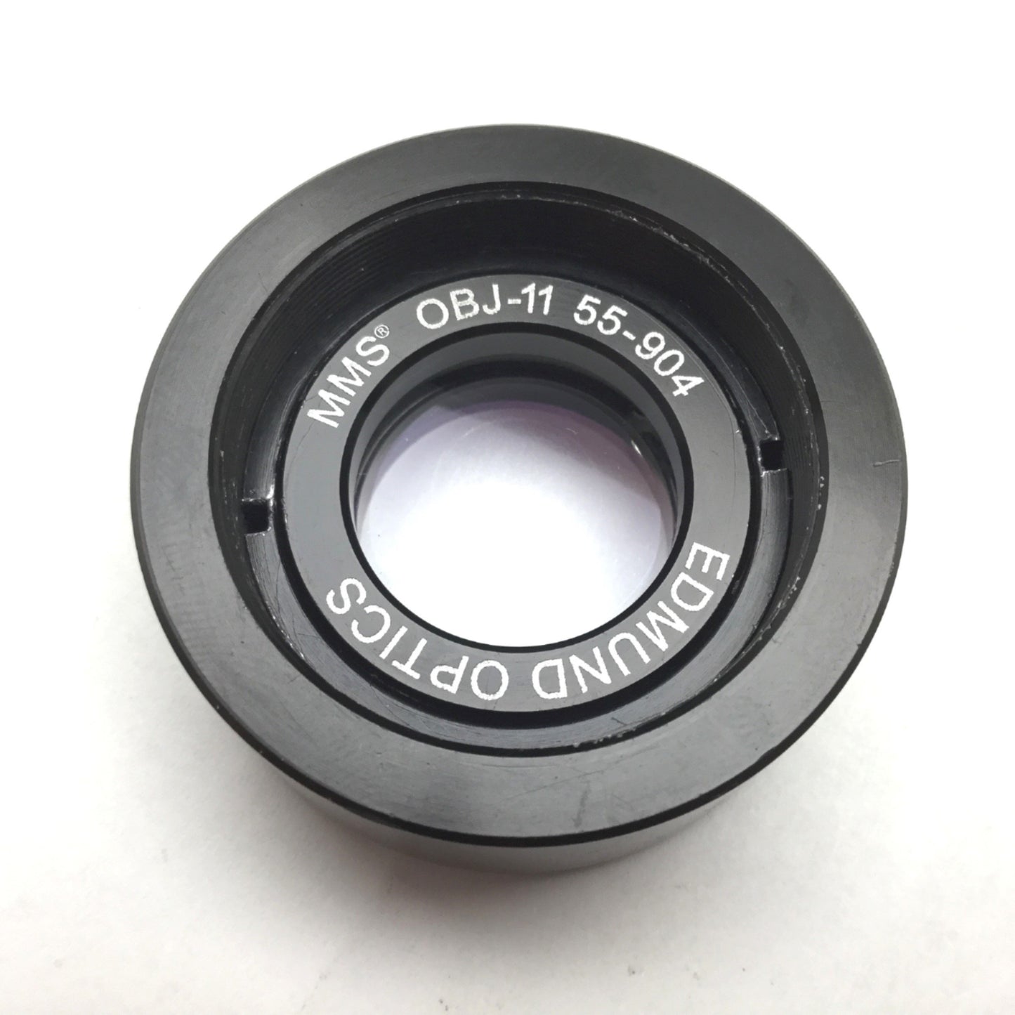 Used Edmund Optics 55-904 MMS Lens Front Objective, OBJ-11, 2/3", WD 141mm, *Chip*